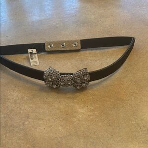 Elegant Black and Silver Bow Belt